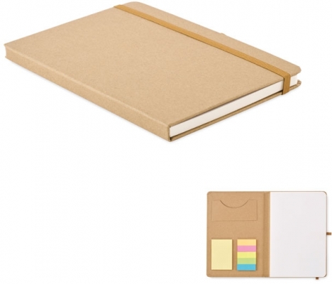 Caiet A5 coperta din carton, 80 de coli, 25 de coli de notite adezive si 25 de memo-uri